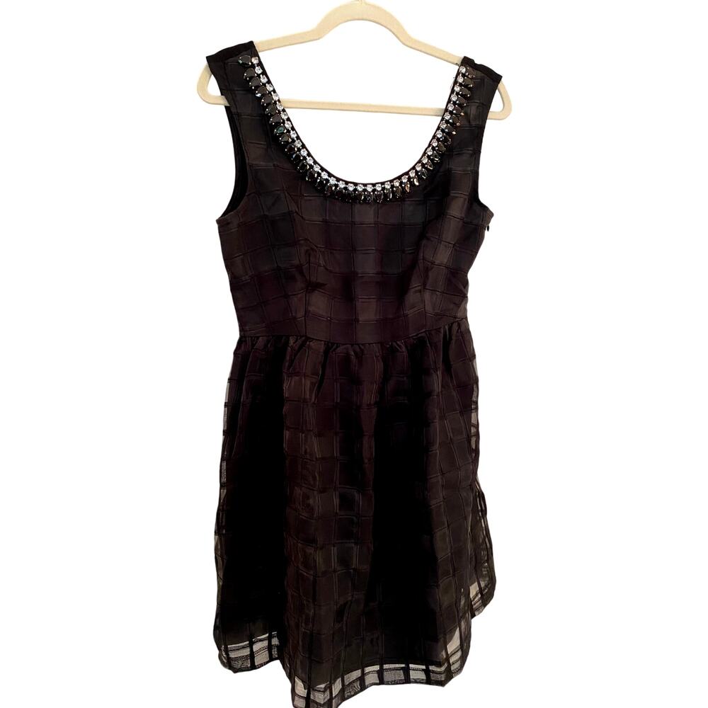NWT Lucy Paris Black Mini Dress, Rhinestone Collar, 10807 Large